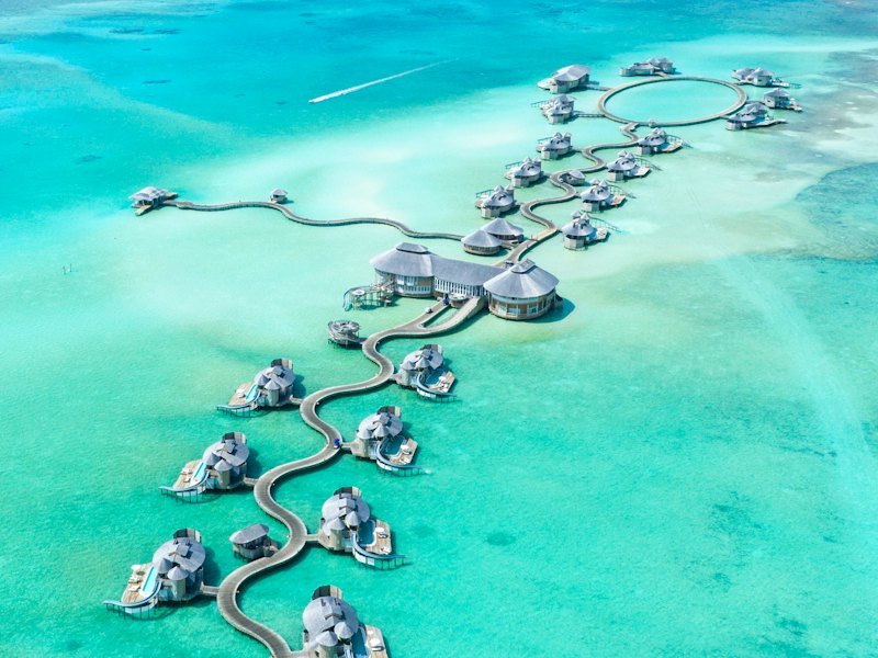 Overwater villas in the Maldives